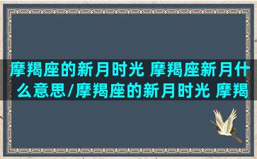 摩羯座的新月时光 摩羯座新月什么意思/摩羯座的新月时光 摩羯座新月什么意思-我的网站